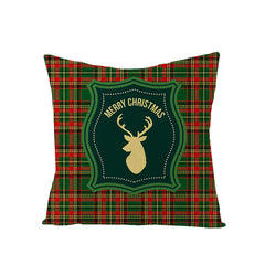 Green Series Linen Christmas Pillow Cover