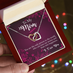 Interlocking Hearts Necklace - To My Mom You Are The Only Person