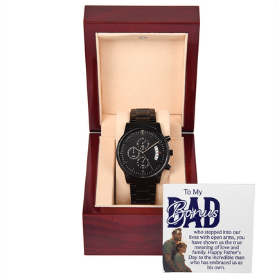 Black Chronograph Watch - For Bonus Dad