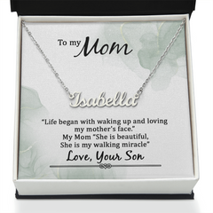 Custom Name Necklace - To My Mom Life Began