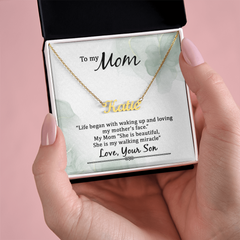 Custom Name Necklace - To My Mom Life Began