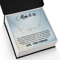 Signature Name Necklace - For Mom To Be