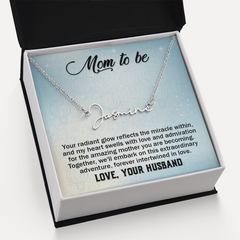 Signature Name Necklace - For Mom To Be