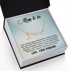 Signature Name Necklace - For Mom To Be
