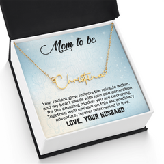 Signature Name Necklace - For Mom To Be