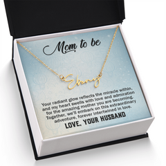 Signature Name Necklace - For Mom To Be