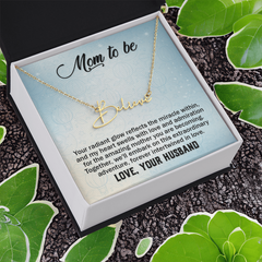 Signature Name Necklace - For Mom To Be