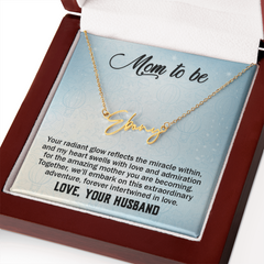 Signature Name Necklace - For Mom To Be