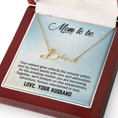 Signature Name Necklace - For Mom To Be