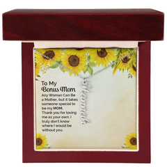 Vertical Name Necklace - To My Bonus Mom Thank You For Loving Me