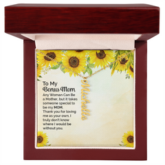 Vertical Name Necklace - To My Bonus Mom Thank You For Loving Me