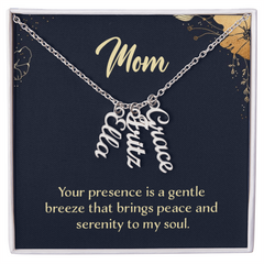 Multi Name Necklace - Mom Your Presence Is A Gentle Breeze