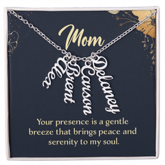 Multi Name Necklace - Mom Your Presence Is A Gentle Breeze