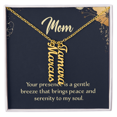 Multi Name Necklace - Mom Your Presence Is A Gentle Breeze