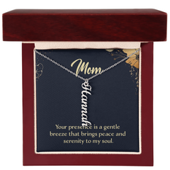 Multi Name Necklace - Mom Your Presence Is A Gentle Breeze