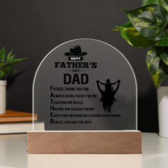 Dome Acrylic Plaque - Thank You Dad