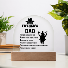 Dome Acrylic Plaque - Thank You Dad